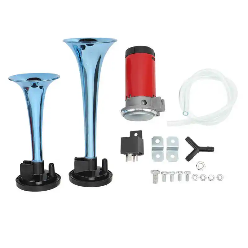 

Air Horn Kit 130dB Aluminum Alloy Car Dual Trumpet for Yacht for SUV for Truck