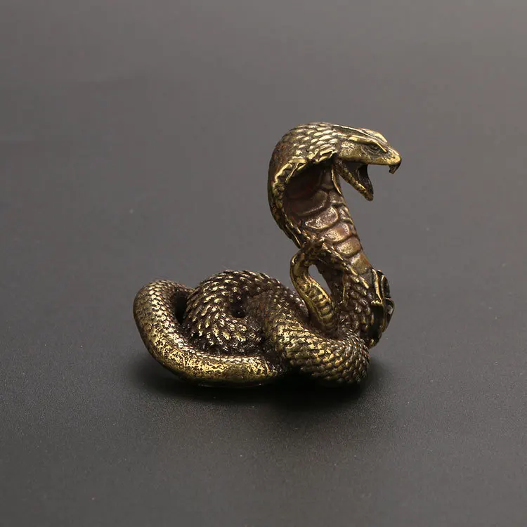 

Brass Ornament Solid Pure Copper Zodiac Snake Tea Table Small Ornament Cobra Antique Copper Carving Bronze Tea Pet