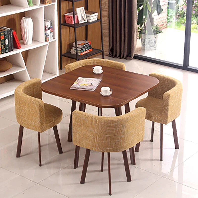 Стол для еды круглый обеденный стол 4 стула складной современный деревянный