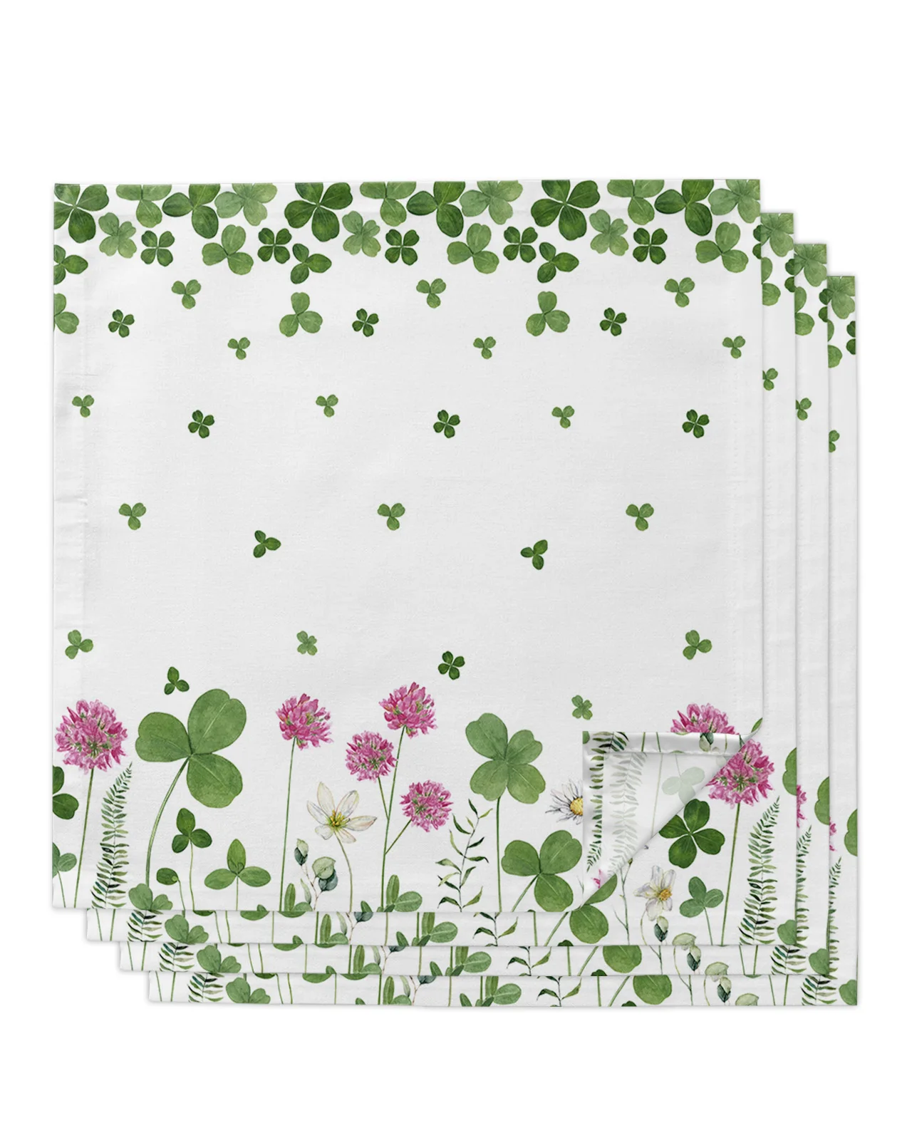 

Набор салфеток для свадебного банкета St. Patrick'S Day, с цветами клевера, мягкие чайные полотенца, обеденный стол, носовой платок