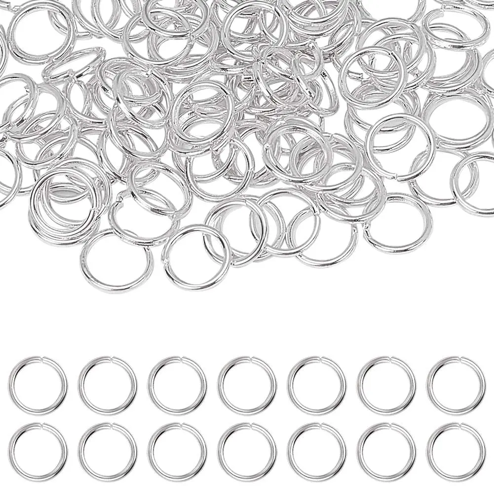 

NBEADS 360PCS Brass Jump Rings Close but Unsoldered Silver 8x1mm