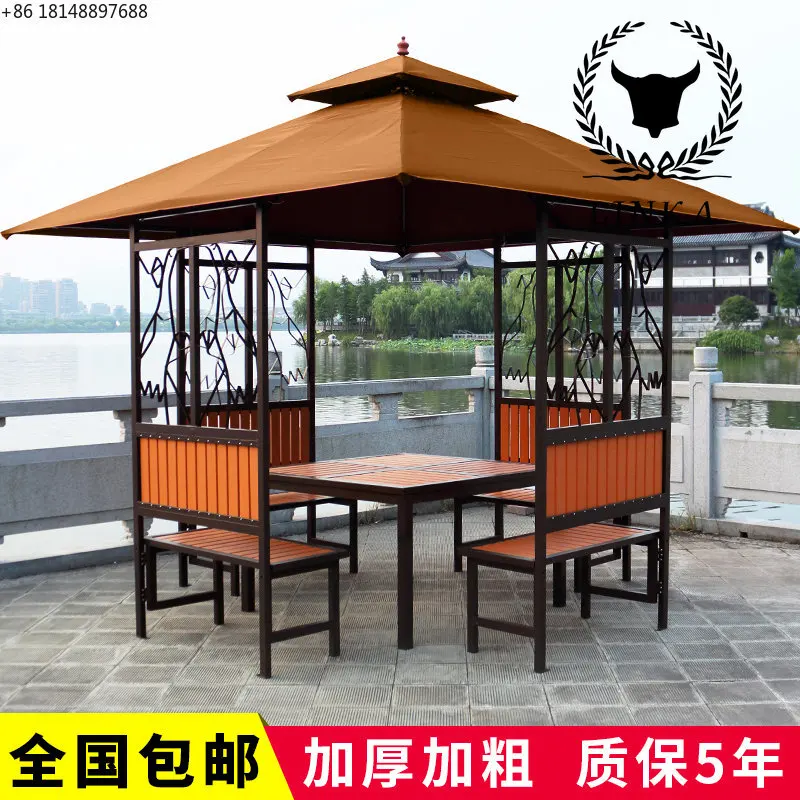 

Shanglun outdoor pavilion courtyard garden iron pavilion mobile assembly villa four corner pavilion outdoor Roman tent