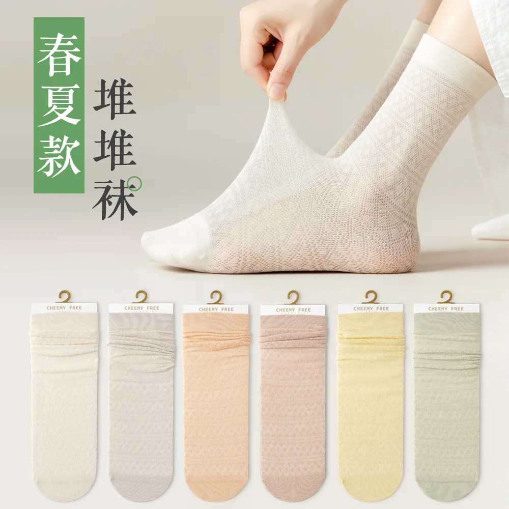 Tube Socks Socks Whom Ms Summer BoChun Color Mesh Venting Their Summer Socks Heap Heap Stockings Stockings