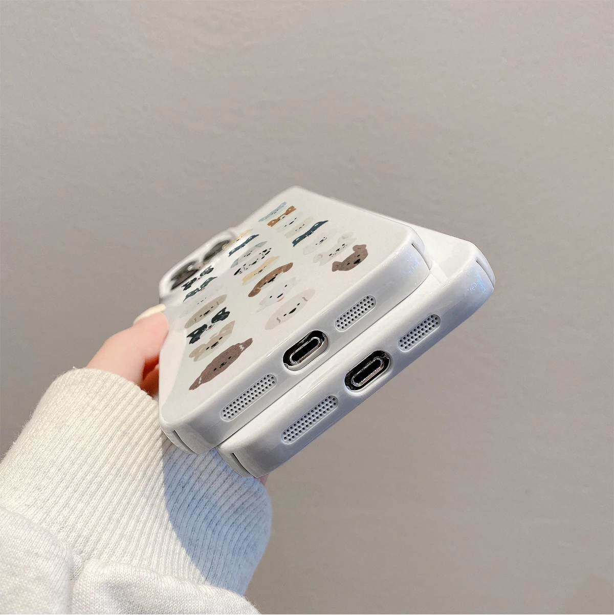 Чехол для телефона с изображением милой собаки iPhone 15 14 13 12 11 Pro Max защита от падения