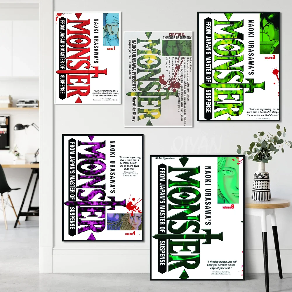 N-Naoki Urasawa S Monster Anime Classic Vintage Poster Paper Print Home Living Room Bedroom Entrance Bar Cafe Art Painting Decor