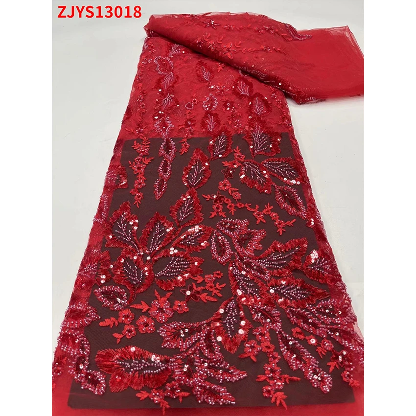 

Distinctive Ankara Bead embroidery Lace Fabrics Hot Sale Eco-Friendly ​Cloth For woman Party Dress ZJYS13018