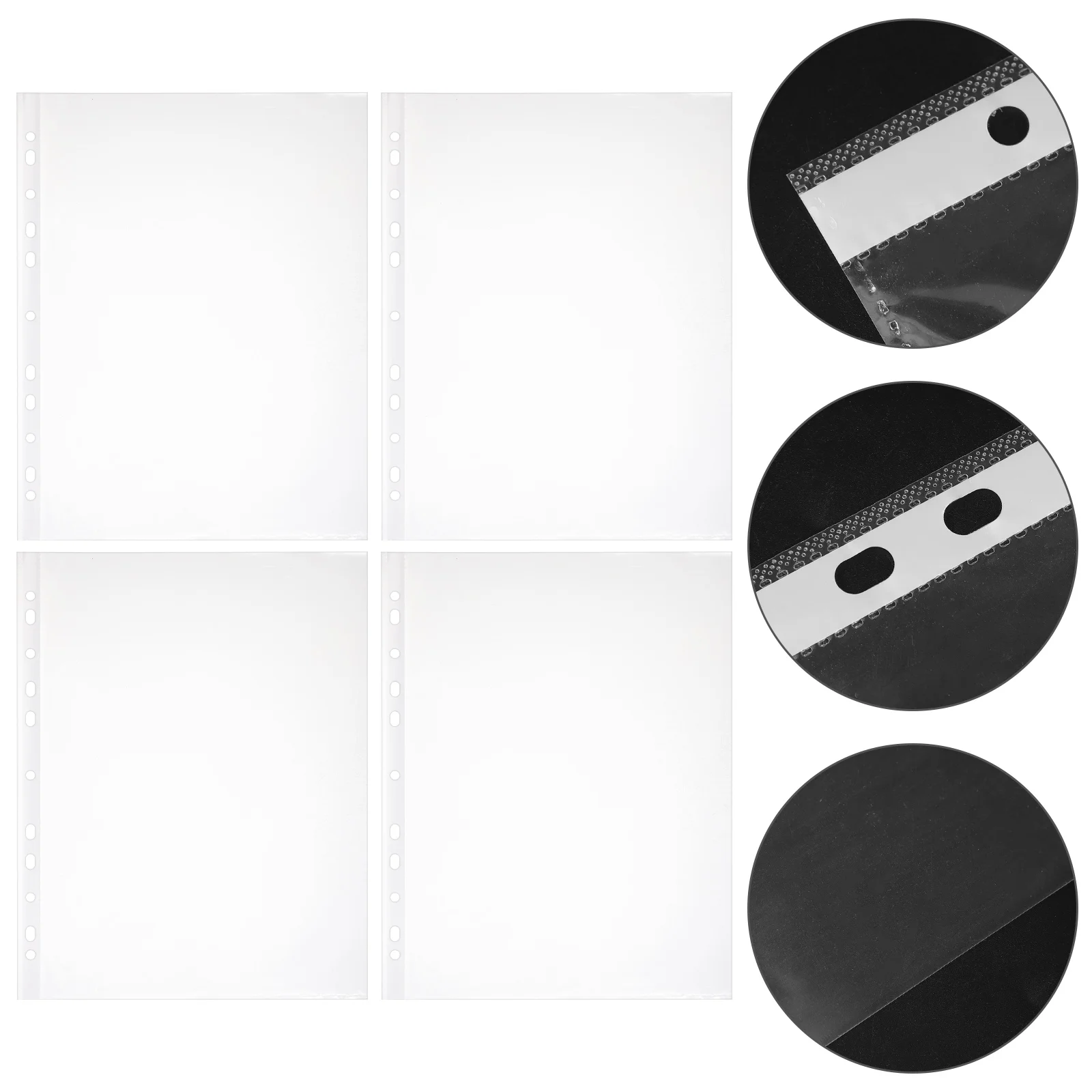 

100 Pcs A4 File Bag Plastic Sleeves Binder Clear Clips Paper Protector Folders Documents Portfolio Page Protectors