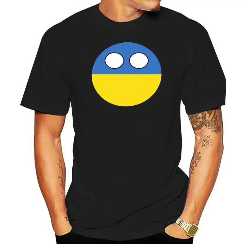 

Женская футболка с круглым вырезом, круглым вырезом и надписью «Create Country ball Laenderball Land Heimat Украина», 2021
