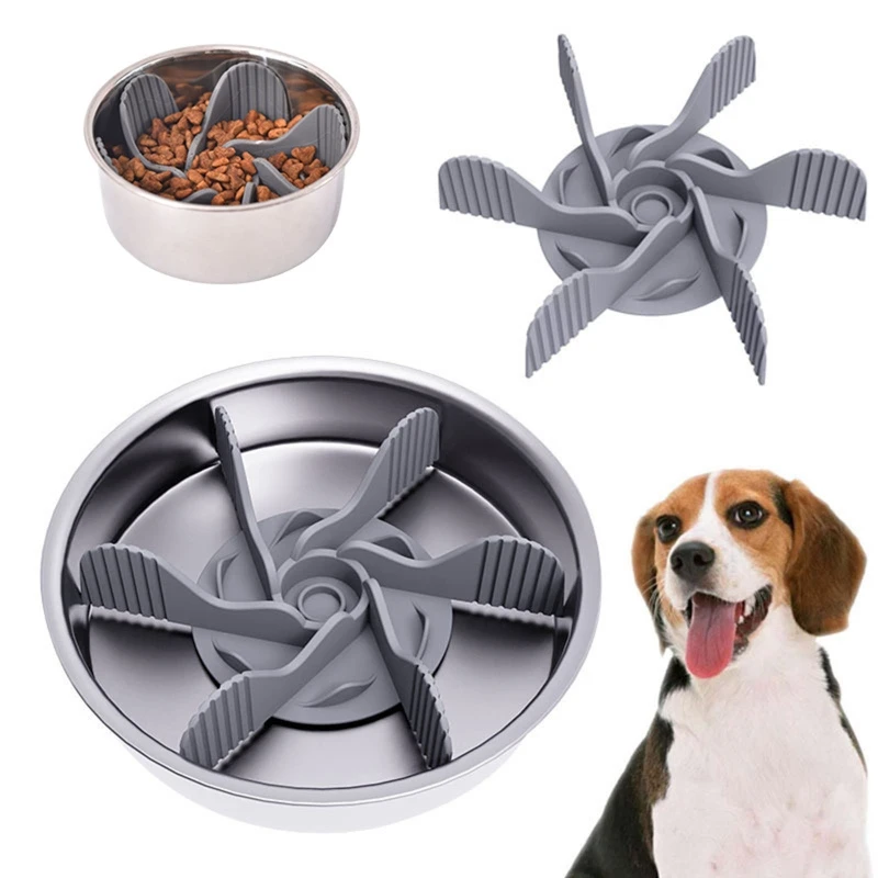 

Safety Dog Bowl Divider Petal Safety Pet Slow Feeding Training Accessories Strong Suction Pet Feeders Insert for Slower Eating