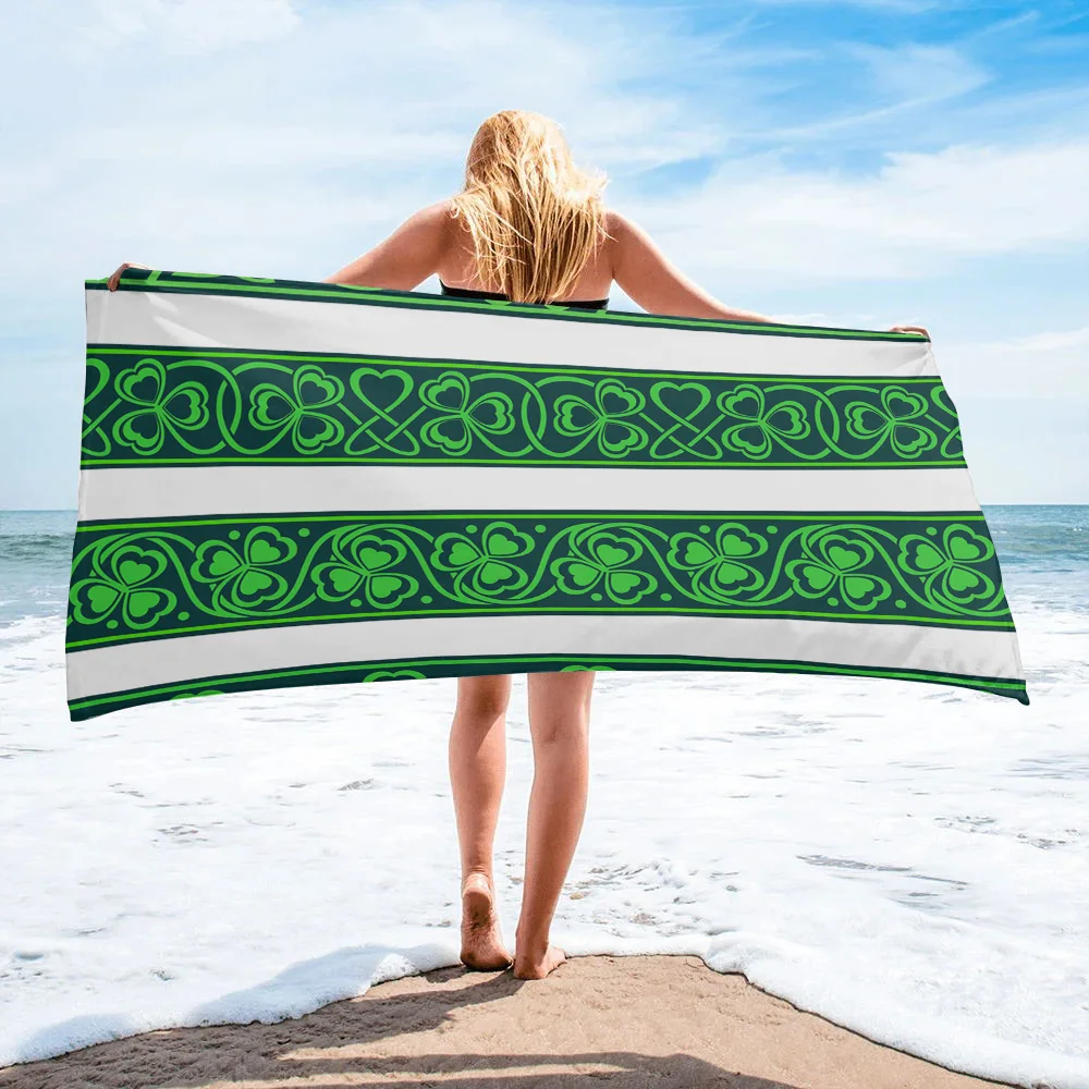 

Clover Wallpaper Image Bath Towel For Adults Home Essentials Summer Swimming Beach Towel Quickly Dry Face Towel