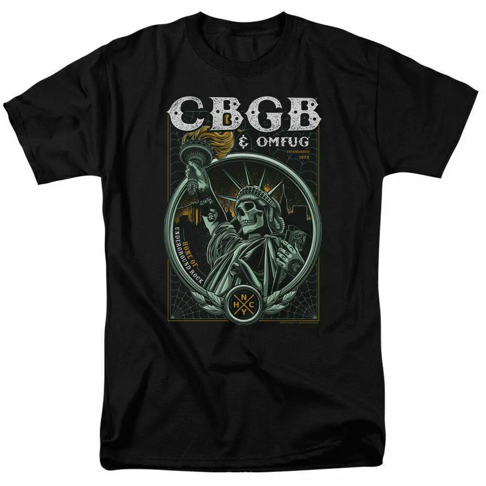 Футболка CBGB OMFUG Liberty с черепом лицензированная футболка Home Of Underground Rock черная