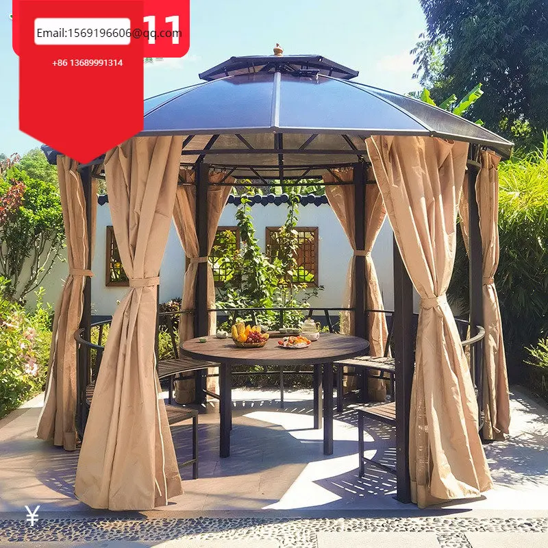 

Outdoor Sunshine Panel Wind proof and Waterproof Pavilion Villa Garden Barbecue Leisure Roman Canopy Sunshade