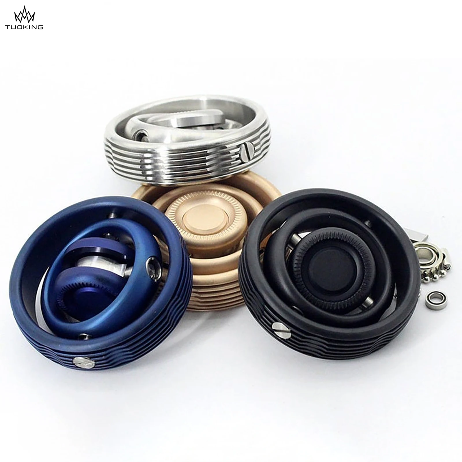 Fidget Slider Gyro Stainless Steel Hand Fidget Focus Toy Metal Stress Relief Toy EDC Adult ADHD Balance Spinner