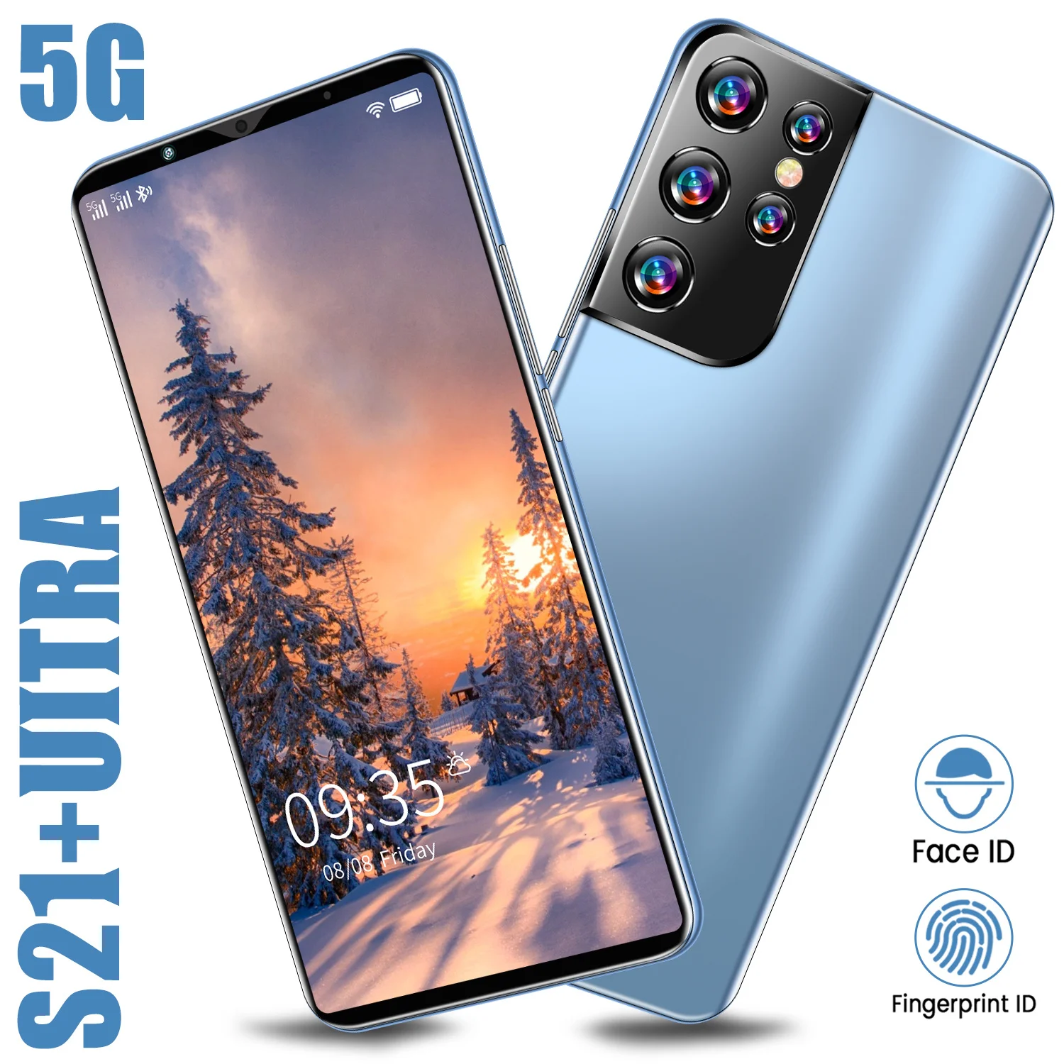 

GlobalVersion S21+Uitra 8+128GB MT6889 CPU 6.38Inch HD+Fullscreen with Google Play 24MP+48MP 5000mAH Android Unlocked SmartPhone