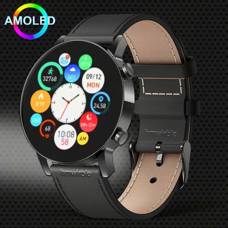 

1.3'' Amoled Smart Watch Women Men Round Waterproof Watches Blood Pressure Bluetooth Call Smartwatch For Android Xiaomi Huawei