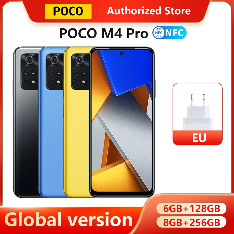 global version poco m4 pro 4g smartphone 6gb 128gb 8gb 256gb nfc helio g96 octa core 90hz 33w pro 64mp camera free global shipping