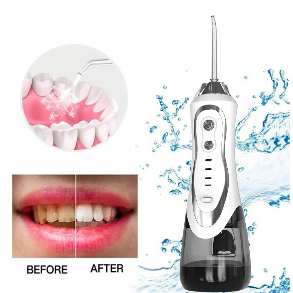 

Electric Teeth Cleaning Tools Water Jet Tooth Cleaner 3 Modes Stain Plaque Remover for Teeth Oral Irrigator 300 Ml Water Tank