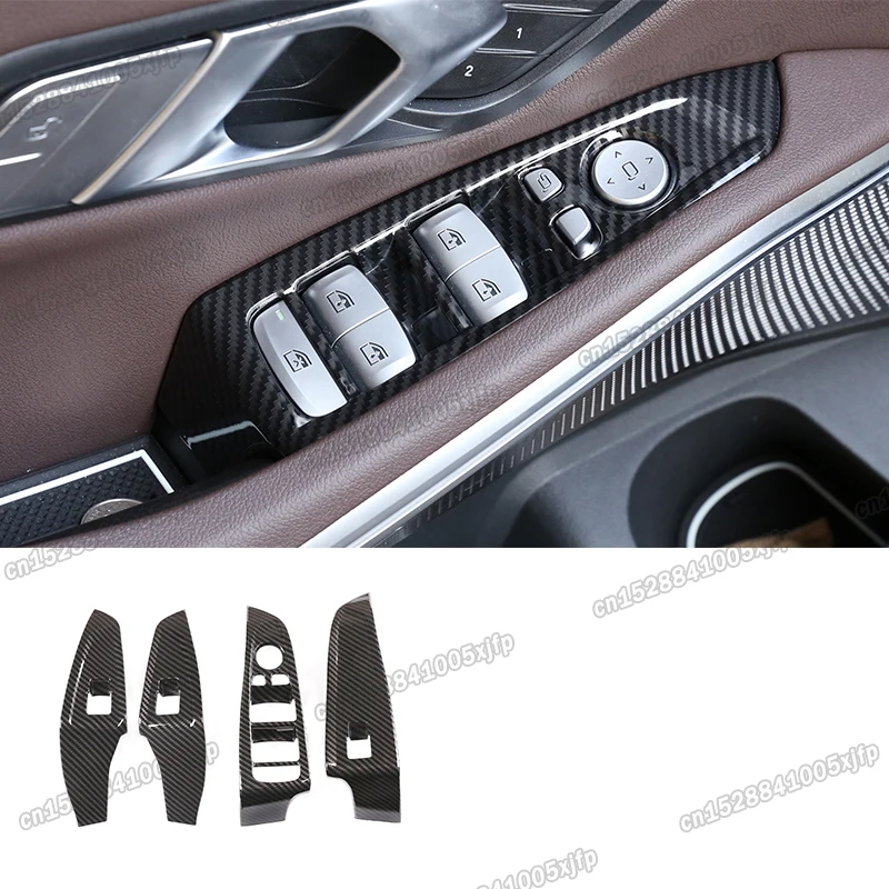 

carbon fiber for Bmw 3 Series G20 Car Window Switch Button Frame Trims Interior Accessories 2020 2021 Auto 2022 2023 chrome