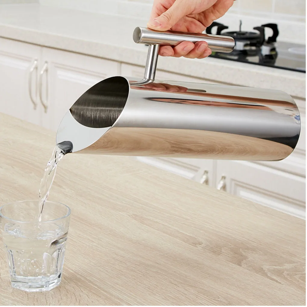 

1L Straight Frozen Drinking Beverage Pitcher Ice-resistant Juice Beer Coffee Jug Kettle Stainless Steel Water Pot