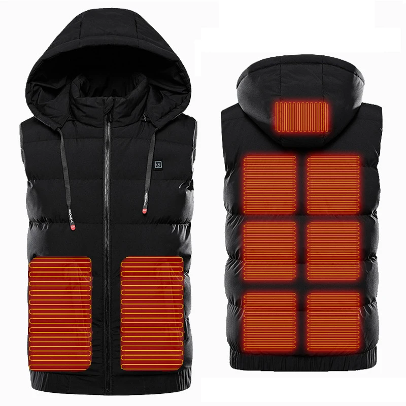 

New Winter Heating Vest Men Women Warm Heated Smart Jacket USB Heat Plus Size M-7XL Fishing Hoodied Fever Clothes N8180