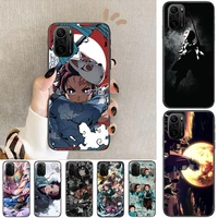 japanese anime demon slayer phone case for xiaomi redmi poco f1 f2 f3 x3 pro m3 9c 10t lite nfc black cover silicone back prett