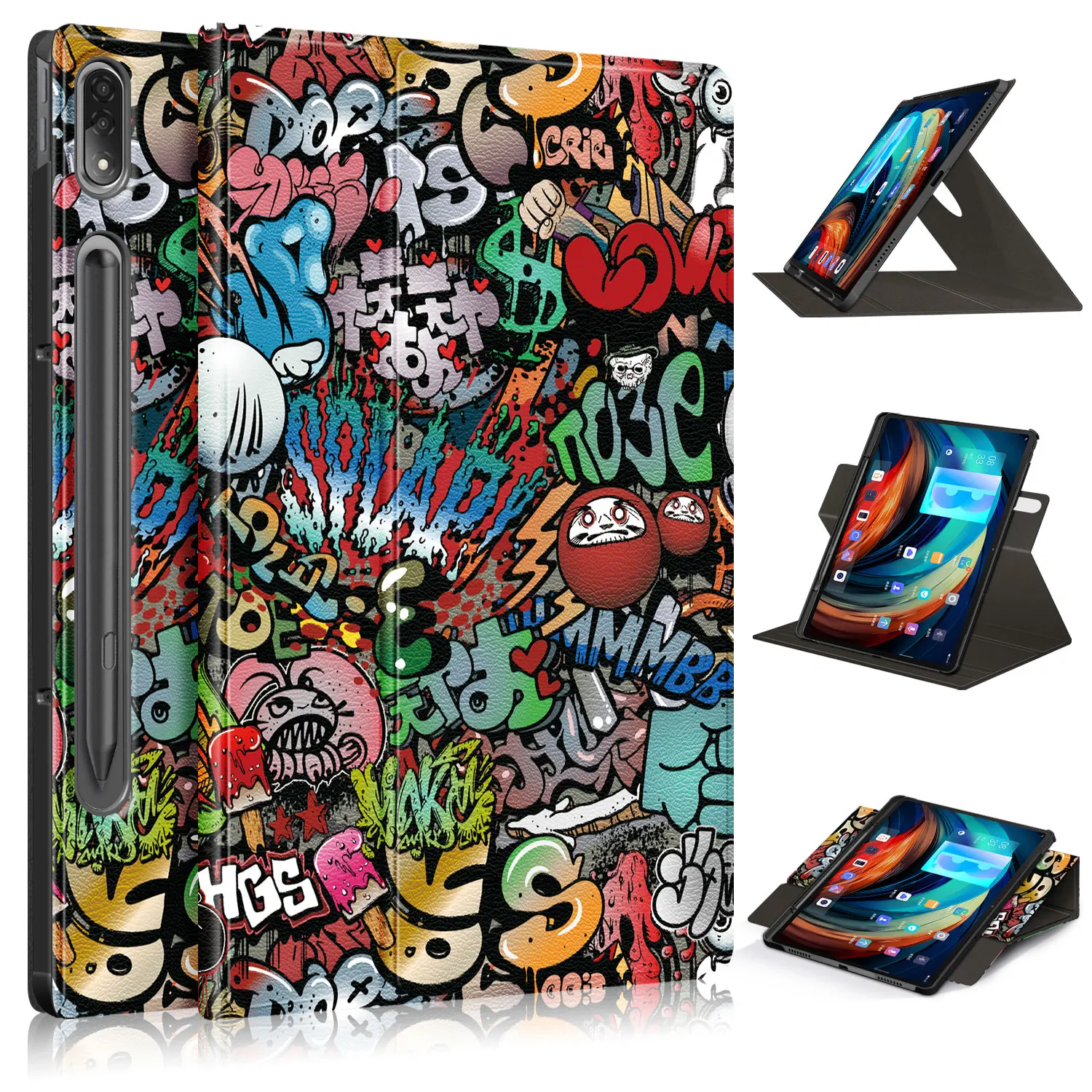 

For Xiaoxin Pad Pro 12.6 P12 Pro 2021 Tablet Case Cover For Lenovo Tab P12 Pro Case Smart Protective Frabic Case