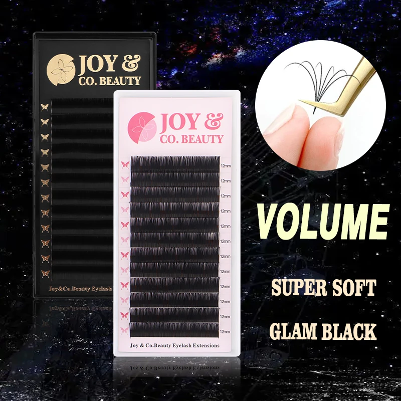 

JoyCo Individual Eyelashes for Building 8-15mm Silk Soft False Eyelash Extension Synthetic Lashes Makeup Tools C/CC/D/DD Curl