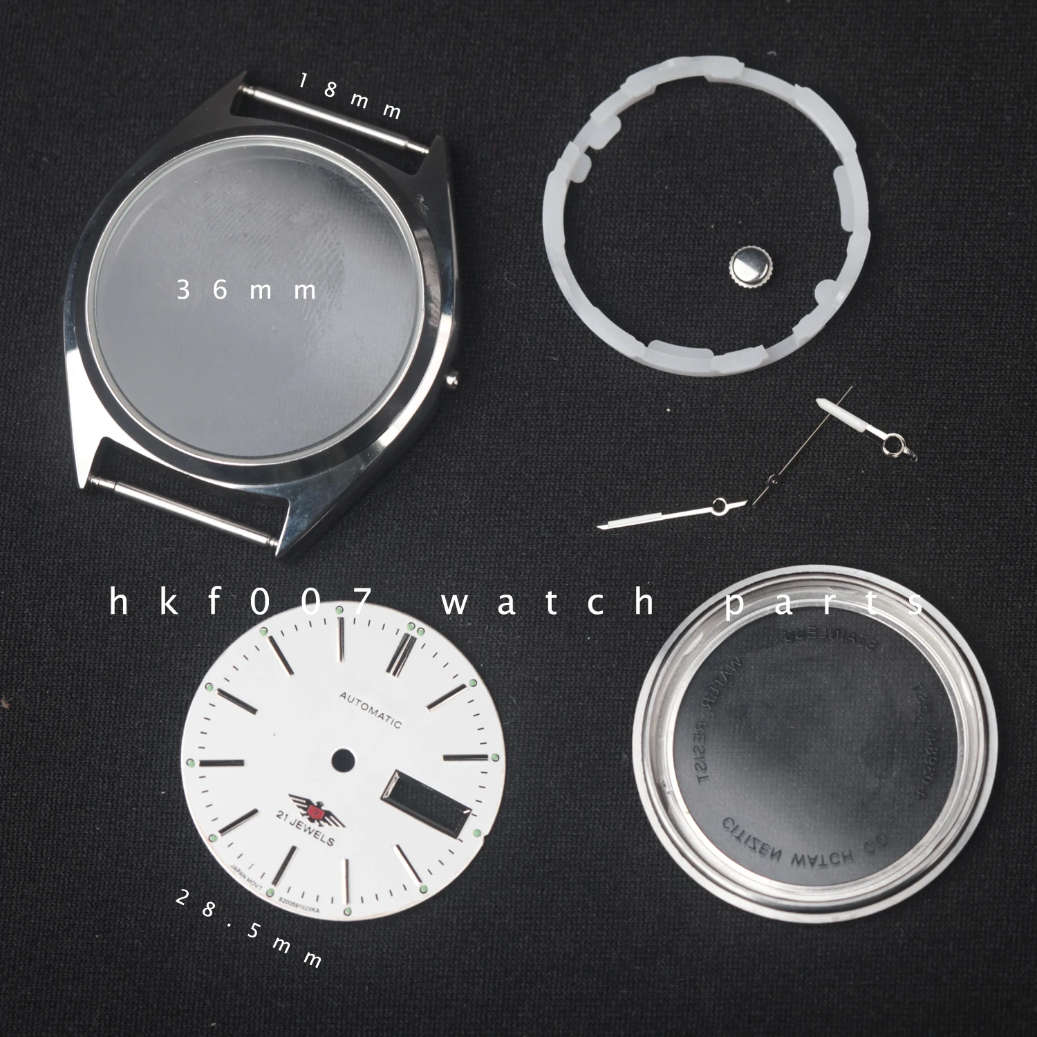 36mm steel case kit for 8200 movement