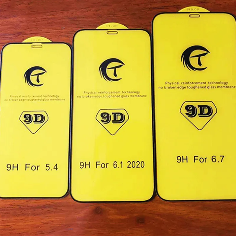 50pcs 9D Full Cover Curved Tempered Glass Screen Protector Shield Film For iPhone 13 12 11Pro Max 12 Mini 11 XS XR 876 Plus SE2