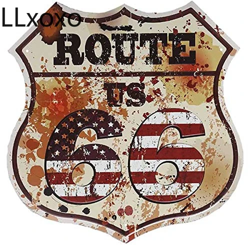 

Route 66 Viutage Rad Signs High Way Metal Tin Sign for Art Wall Decor Incoies Retro Metal Signs Iron Painting room decor