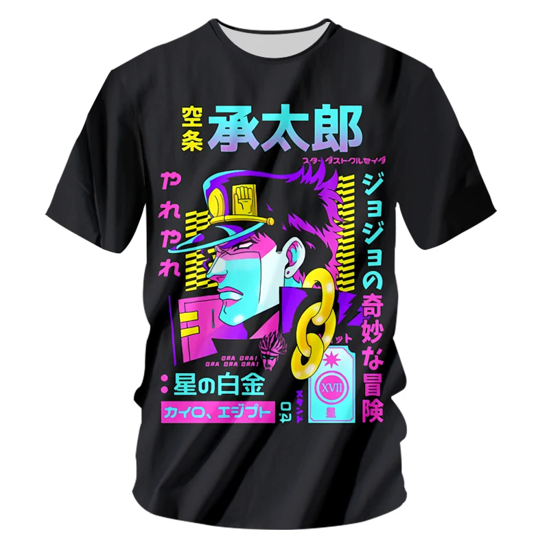 

2022 New Summer Classic Jojo Bizarre Adventure Print Style Men's T-shirt Sport Cartoon Fashion Casual Holiday Party T-shirt Top