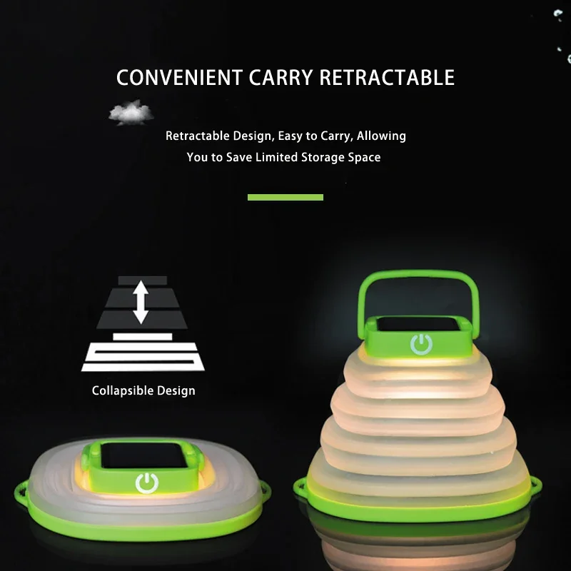 Солнечный фонарь для кемпинга термоусадочный подвесной силиконовый светильник