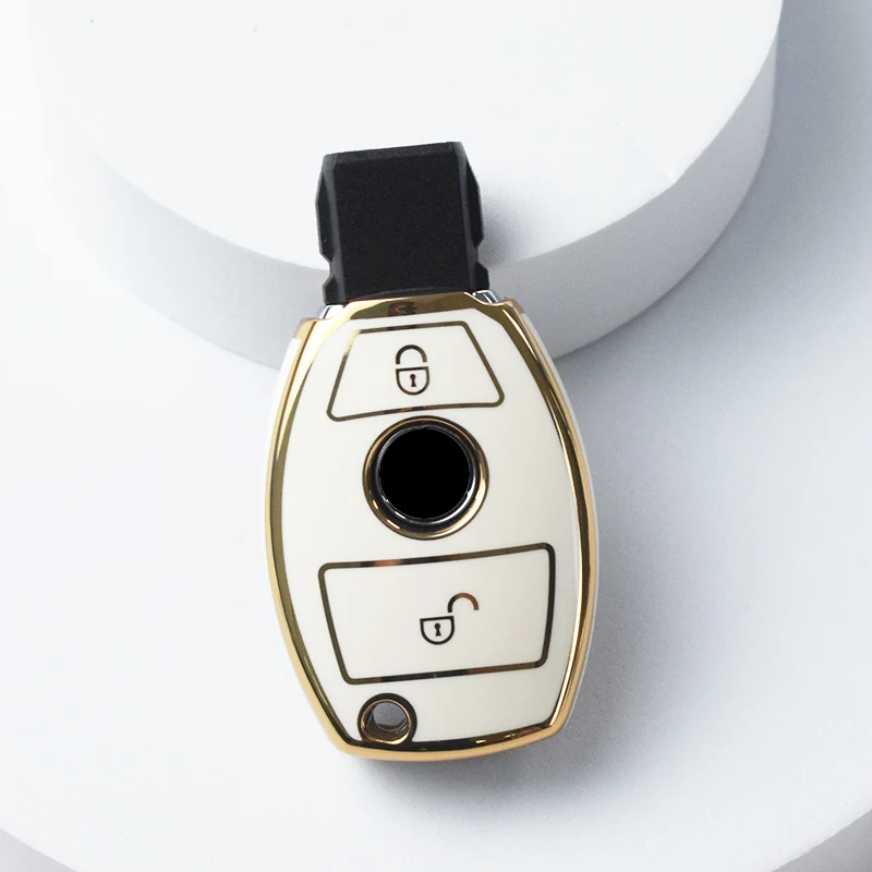 

Чехол для автомобильного ключа из ТПУ с двумя кнопками, чехол для Mercedes Benz A B C E R Class GLS GLA GLK GLC CLS CLA AMG W204 W205 W212 W463 W176
