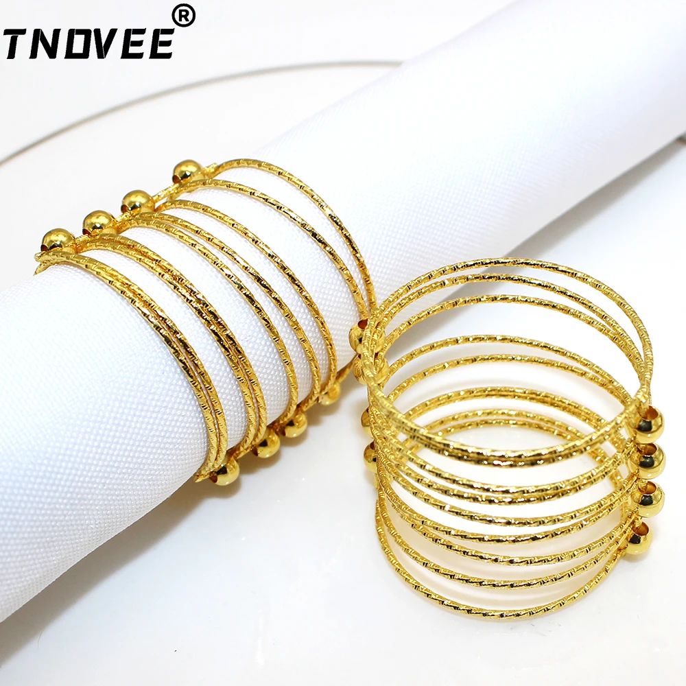 

8Pcs Gold Napkins Rings Metal Handmade Napkin Ring for Wedding Easter Christmas Party Thanksgiving Table Decorations ERM186