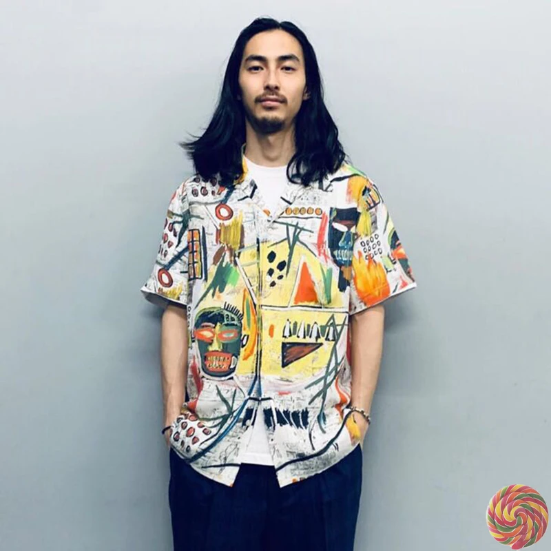 

WACKO MARIA Graffiti Cartoon Unisex Casual Printed Shirt