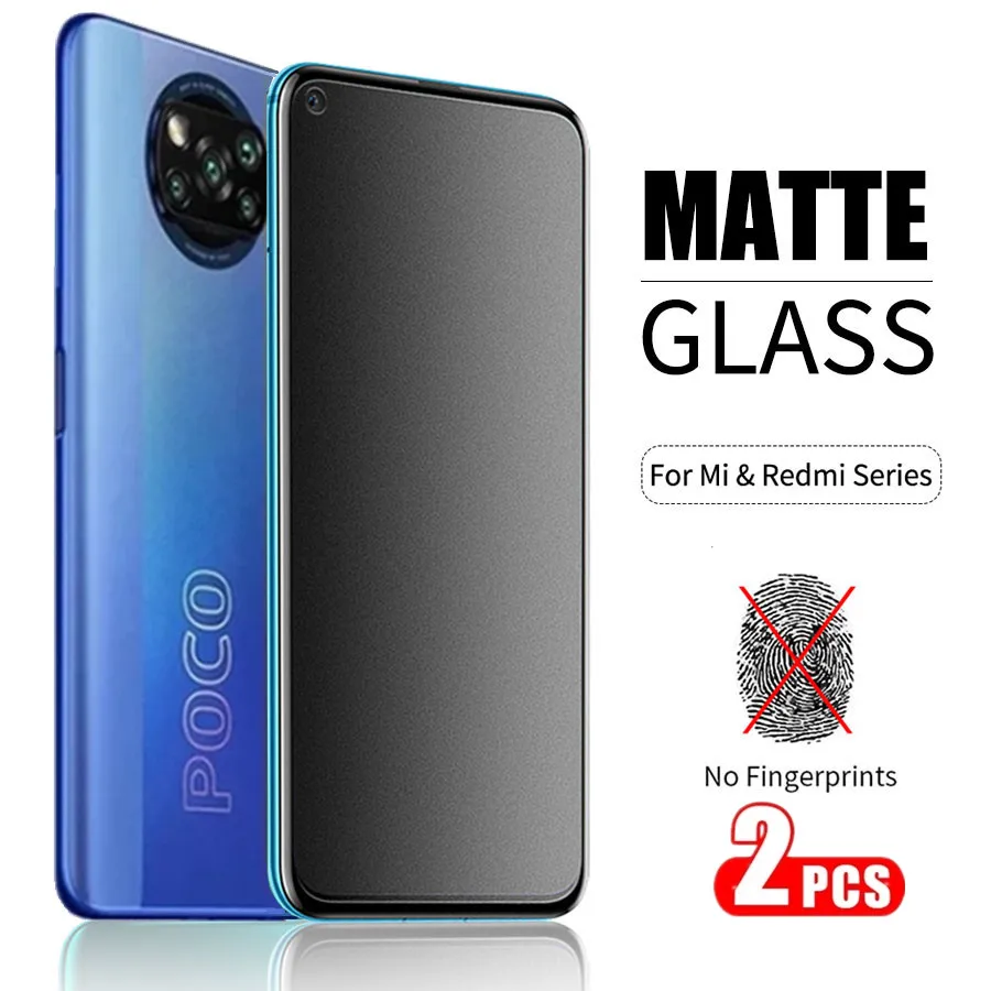 

For Xiaomi Mi POCO X3 F2 Pro Matte Tempered Glass for Xiaomi Redmi 10 9 9A 9C 9T Screen Protectors On Redmi Note 10 10s 9S 9 5G