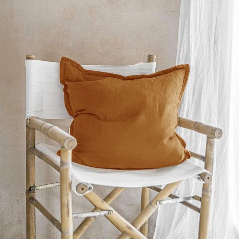 100% льняная наволочка ярких цветов мягкая для дивана автомобиля дома