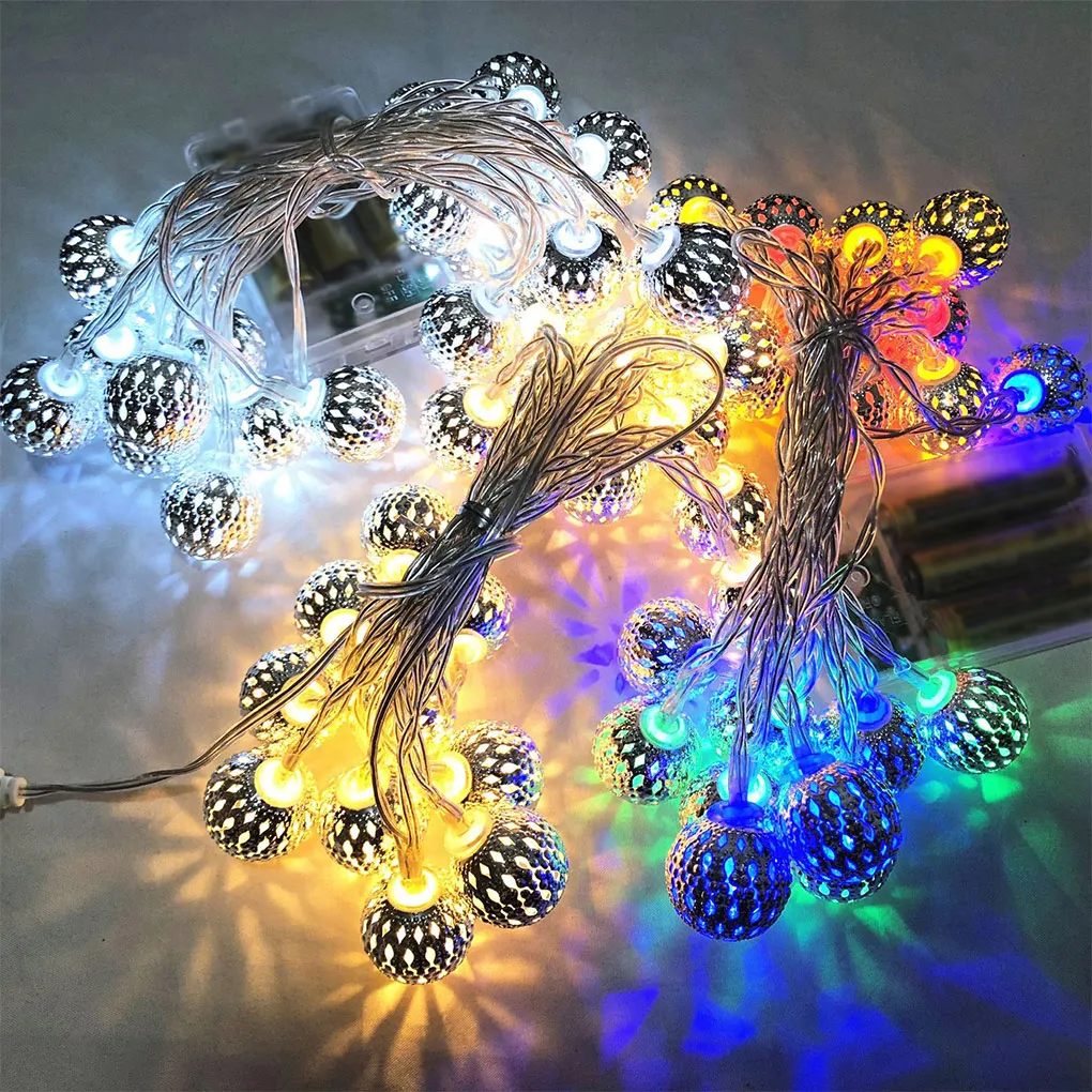 

Moroccan Style Light String Holiday Lights Props Battery-powered Ball Lamp