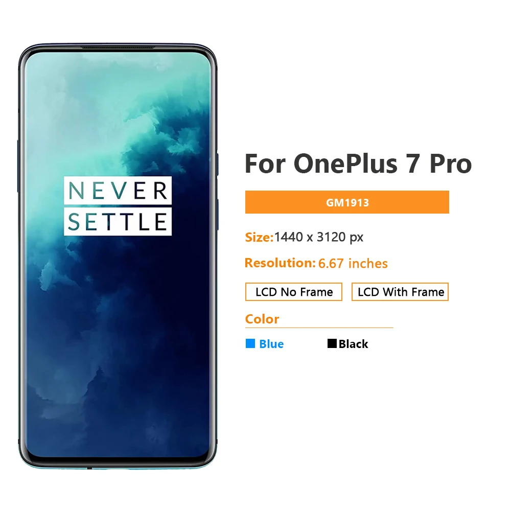 Oneplus 7pro Жк-дисплей С Рамкой 6 67-дюймовый Емкостный Сенсорный Экран Amoled Замена