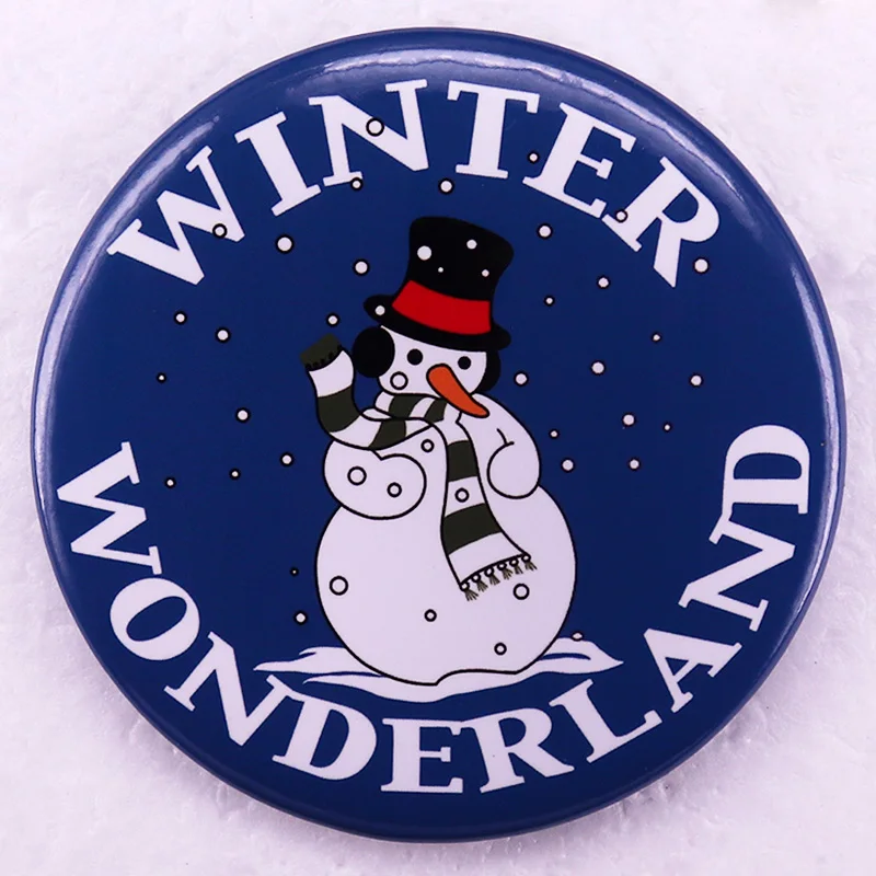 

Winter Wonderland Snowman Pinback Button Pin Music Song Tinplate Badge Decorate Jewelry 58MM
