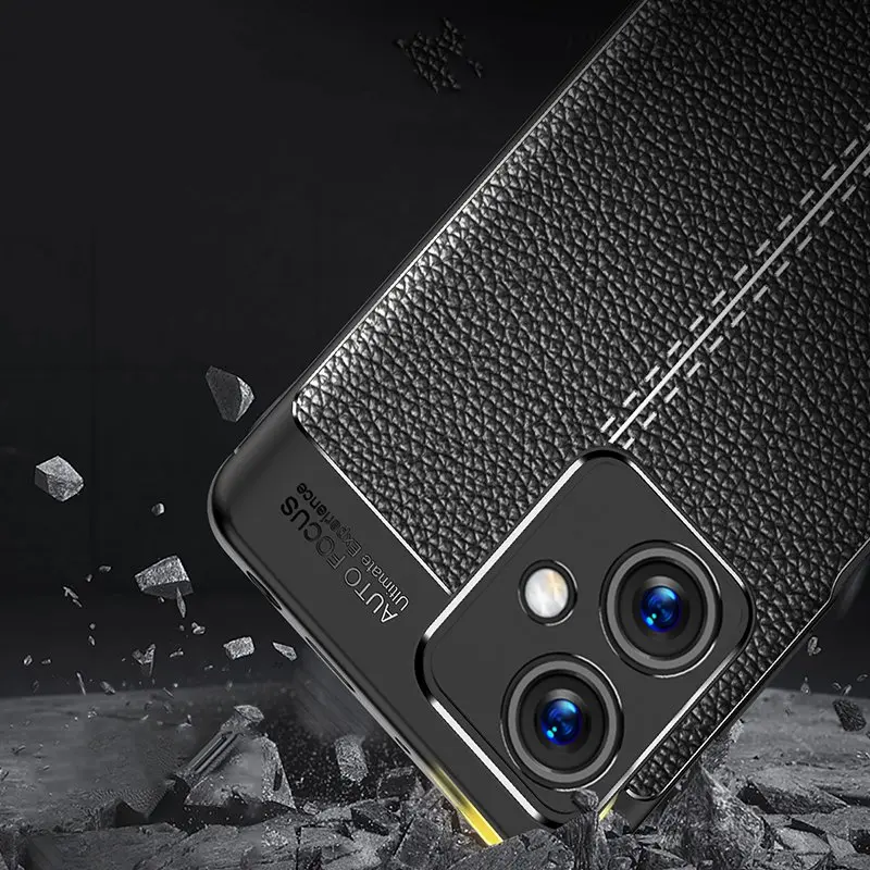 For Redmi Note 12 China Verison Case For Redmi Note 12 Cover Shockproof TPU Soft Leather Style Phone Funda Shell Bumper 
