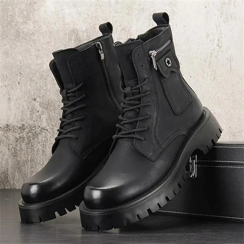 

Men's New Korean Style Fashion Casual And Versatile Short Boots Leather Thick Soled Short Boots Men's High Top Short Boots