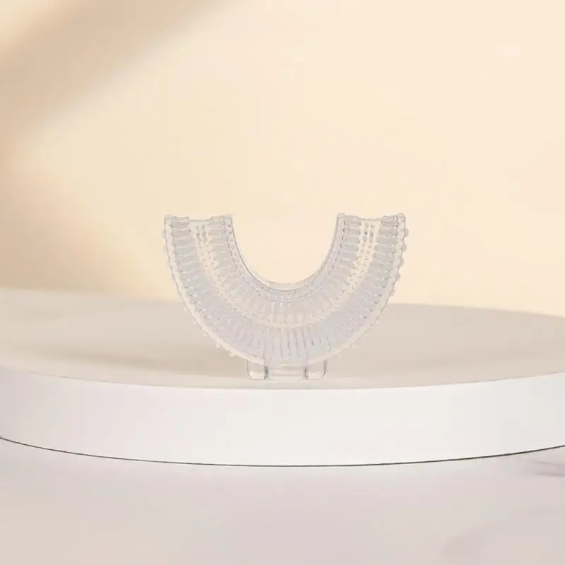 

Kid Care Toothbrush Manual Food Grade Silicone Childrens Toothbrush U-shaped Creative Baby Toothbrush Oral Care Cleaning