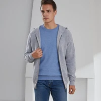 2022 spring and autumn new mens cashmere sweater casual fashion hooded jacket zipper cardigan trendy style
