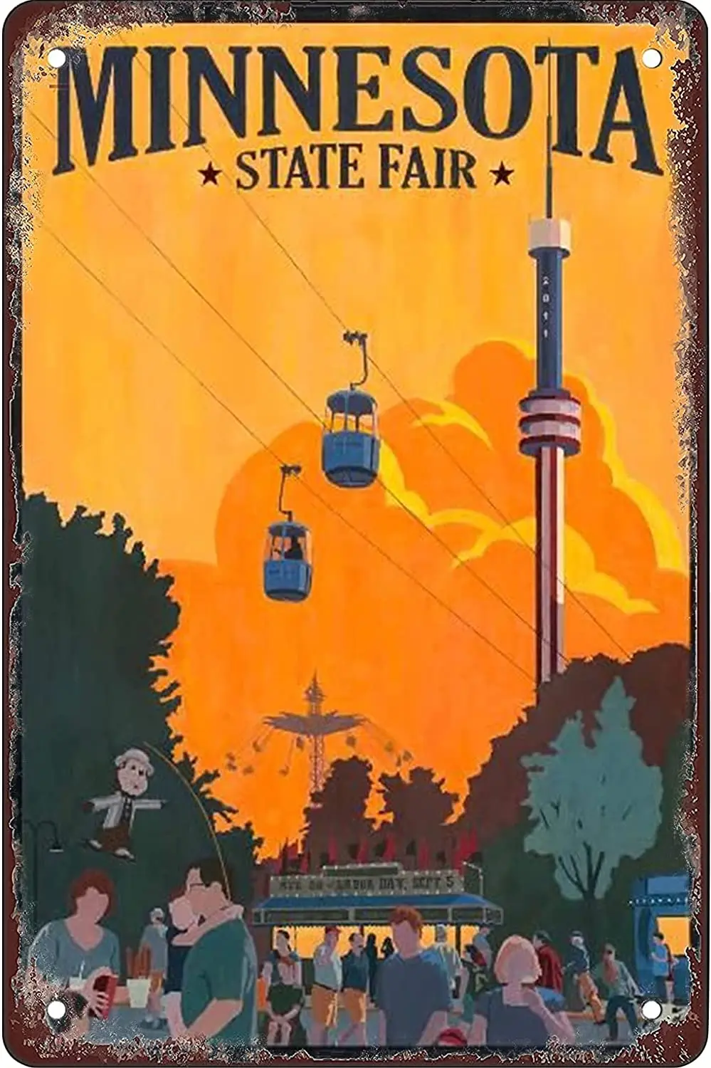 

Жестяной металлический настенный плакат в стиле ретро с изображением государственной ярмарки Миннесоты, арт-Декор, плакат подходит для бар...