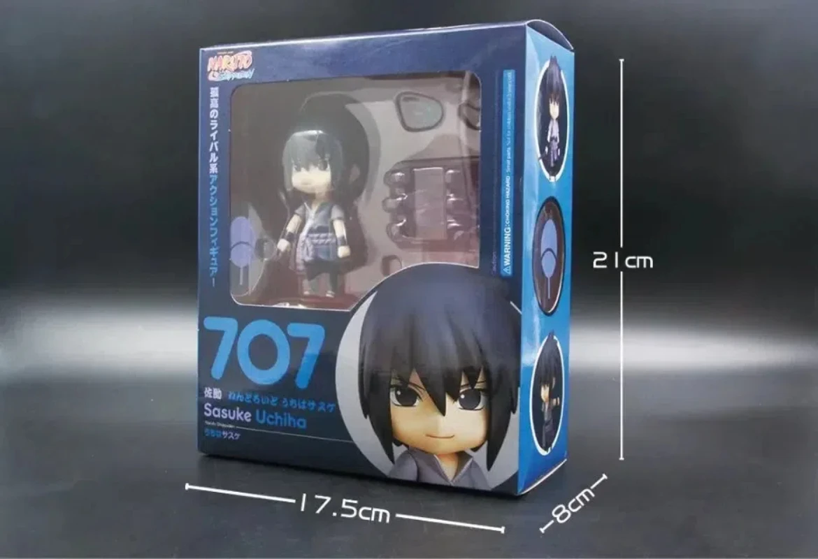 Фото Аниме «Наруто» Uchiha Sasuke kawaii Q Version kawaii, комбинированные Сменные фигурки, ПВХ Модель, настольное украшение, игрушка в подарочной коробке, 10 см №3