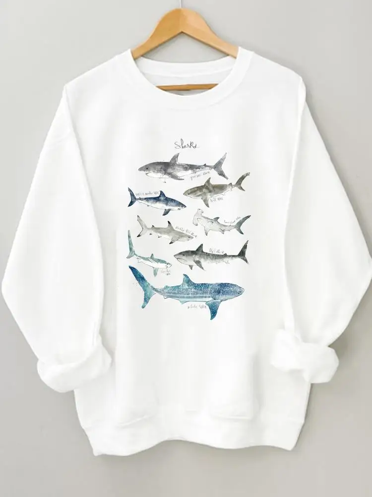 

Autumn Spring Sea Animal Trend Love Style Graphic Sweatshirts Fashion Fall Pullovers Casual Print Female Women Regular Clothing