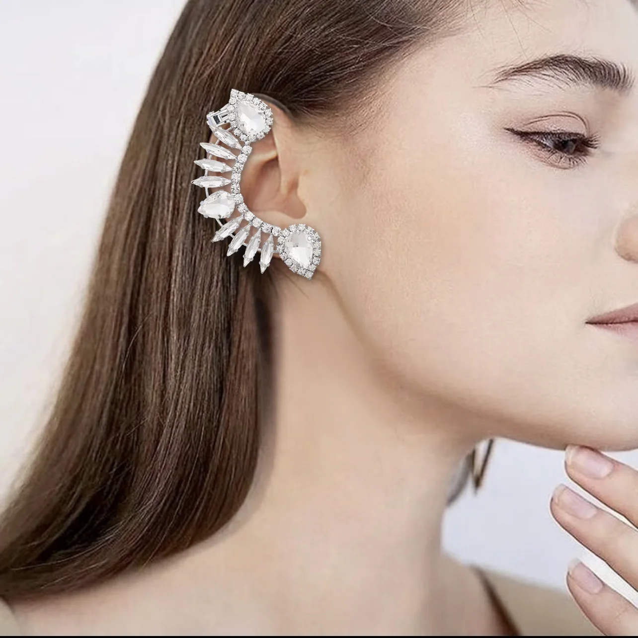 

Gorgeous Sun Earrings Fashion Inlaid Rhinestone Bridal Wedding Accessory Sparkling Personality Dinner Party Jewelry