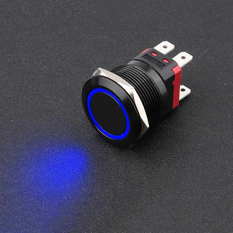 

Черный металлический самоблокирующийся переключатель 22 мм 20А