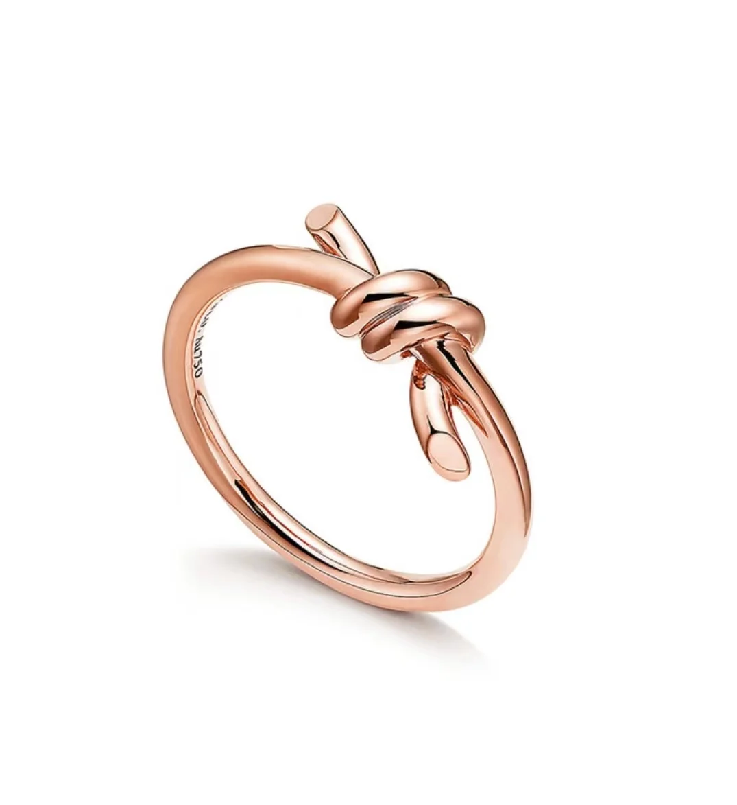 

New 925 Sterling Silver Bow Ring Rose Gold Luxury Brand Charm Monaco Jewelry Party Simple Gift